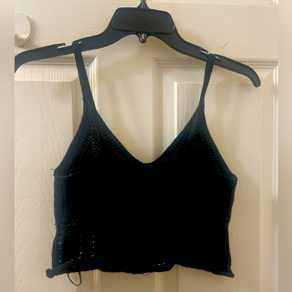 Crochet Black Crop Top